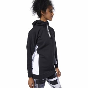 Bluza Z Kapturem Damskie Reebok Meet You There Oversize Cover-Up Czarne PL 63OZQYX